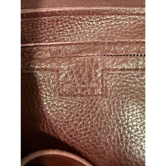 Madewell Medium Transport Tote Leather Burgundy Brown Crossbody 14\